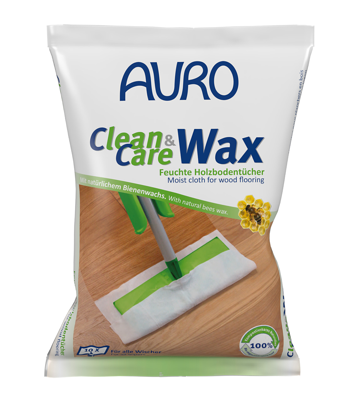 AURO Clean & Care Wax - Feuchte Holzbodentücher Nr. 680