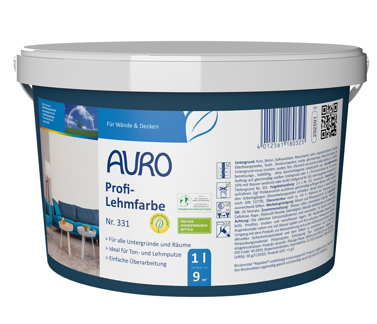 AURO Profi-Lehmfarbe Weiß Nr. 331