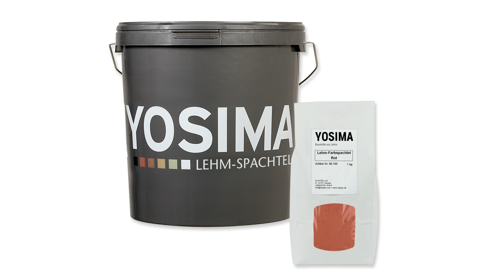 YOSIMA Lehm-Farbspachtel Classic-Farbtöne